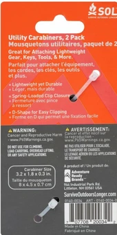 Adventure Medical Kits SOL Utility Carabiner 2 Pack 0140-0034  0140-0034 707708200342 Thumbnail Image