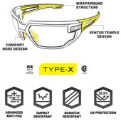 Mechanix Wear Vision Type-X Safety Eyewear - Black Frame - Clear Lens  VXS-10AE 781513668405 Thumbnail Image