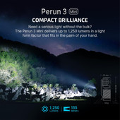 Olight Perun 3 Mini 1250 Lumen Tactical Flashlight  PERUN3MINI 