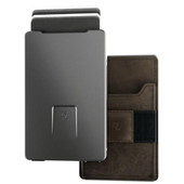 Groove Life Gun Metal & Brown Leather Wallet  WLT3-222 195589180585 Thumbnail Image