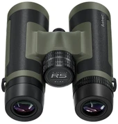 Bushnell 10x42 R5 Roof Prism Binocular, close-up view showing the black eyepieces and green body with textured grips. Thumbnail Image