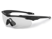 ESS Crossblade Eyeshield 2X+ Kit, protective eyewear with clear shield and black frame designed for tactical and sports use. Thumbnail Image