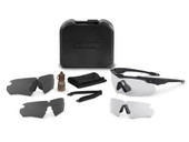 ESS Crossblade Deluxe Eyeshield APEL - Black, complete safety eyewear kit with multiple interchangeable lenses, accessories, and carrying case. Thumbnail Image
