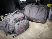 Kitanica Flip Admin Pouch 112-KN, black tactical bag and luggage pouches in vehicle trunk. Thumbnail Image