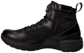 OTB Boots Fusion 6 Black Tactical Boot, side view of a black tactical boot with high ankle support, lace-up design, and zipper closure.