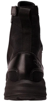 OTB Boots Fusion 8 Black Tactical Boot, front view showcasing the durable black leather and fabric upper, ankle strap with hook-and-loop closure, and rugged sole for tactical and outdoor use. Thumbnail Image