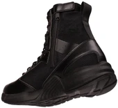 OTB Boots Fusion 8 Black Tactical Boot, a sturdy black combat boot with a combination of leather and textile materials, featuring a side zipper for easy wear, lace-up front, and a thick, slip-resistant sole. Thumbnail Image