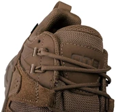OTB Boots Incline Low Waterproof Tactical Boot, close-up view of the tan-colored tactical boot showing the laces and padded tongue. Thumbnail Image