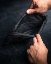 Eberlestock Fade Tactical Admin Pouch FA4MB, open black tactical admin pouch showing organized interior compartments. Thumbnail Image