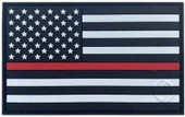 LA Police Gear Thin Red Line PVC US Flag Patch PATCH-THIN-RED Thumbnail Image