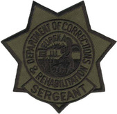 Heros Pride OD Green California Department of Corrections Sergeant Star Patch 8056