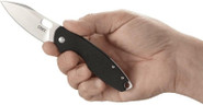 Pilar III Black Folding Knife in model hand
