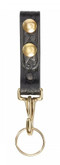 Aker Model 561 Single Key Ring Strap basketweave brass