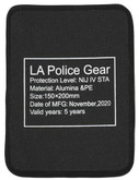 LA Police Gear Level IV 6" x 8" Ceramic Ballistic Armor Rifle Side Plate - Back