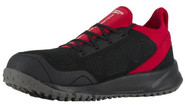 front to back side view of Reebok Men's All Terrain Trail Running Black and Red Work Shoe