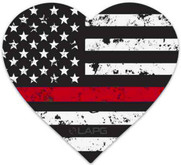 LA Police Gear Thin Red Line 5" x 4.56" Heart Sticker