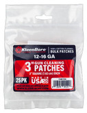 KleenBore 3" 12-16 Gauge Cleaning Patches - 25 Pack - P204 - LA Police Gear