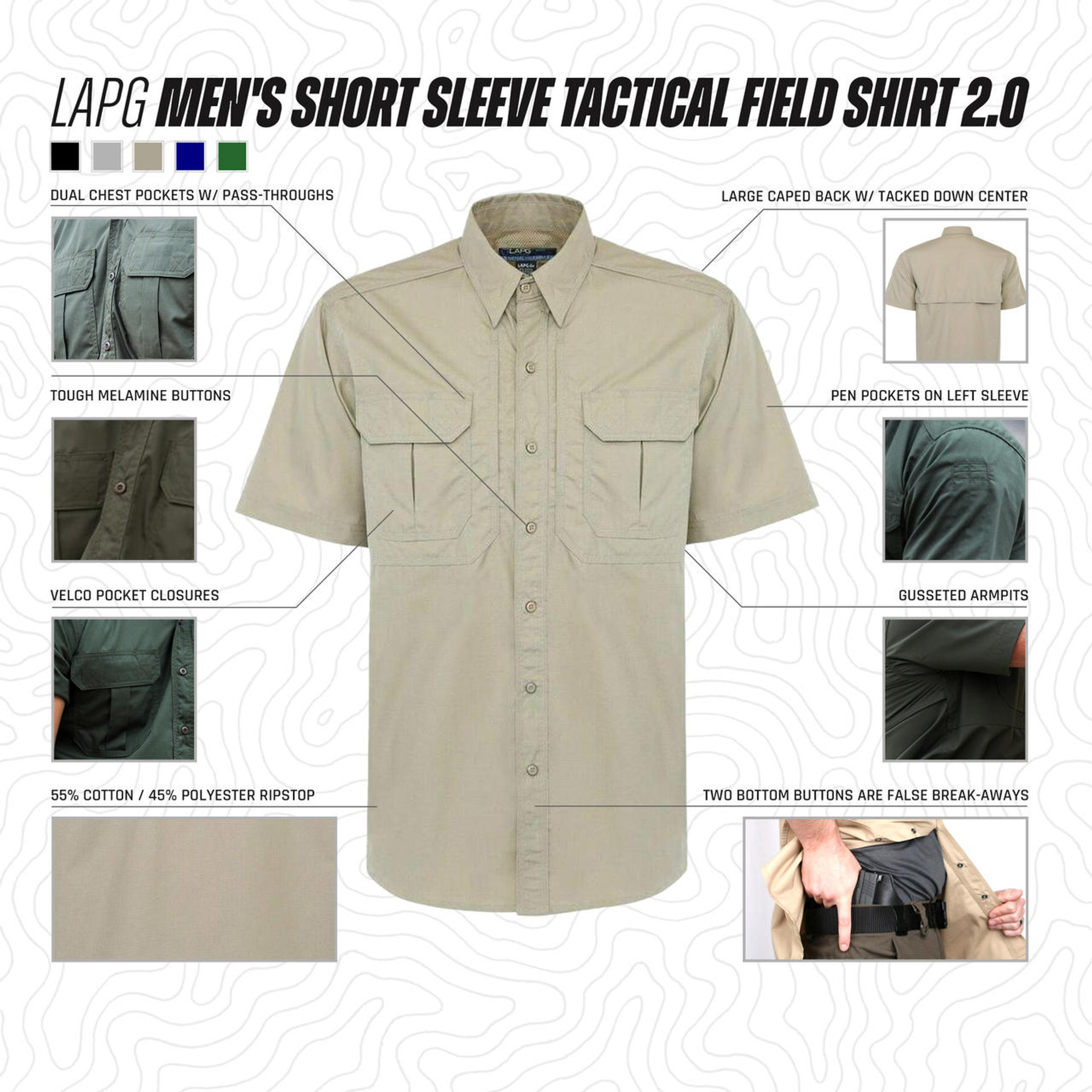LA Police Gear Short Sleeve Tactical Field Shirt 2.0