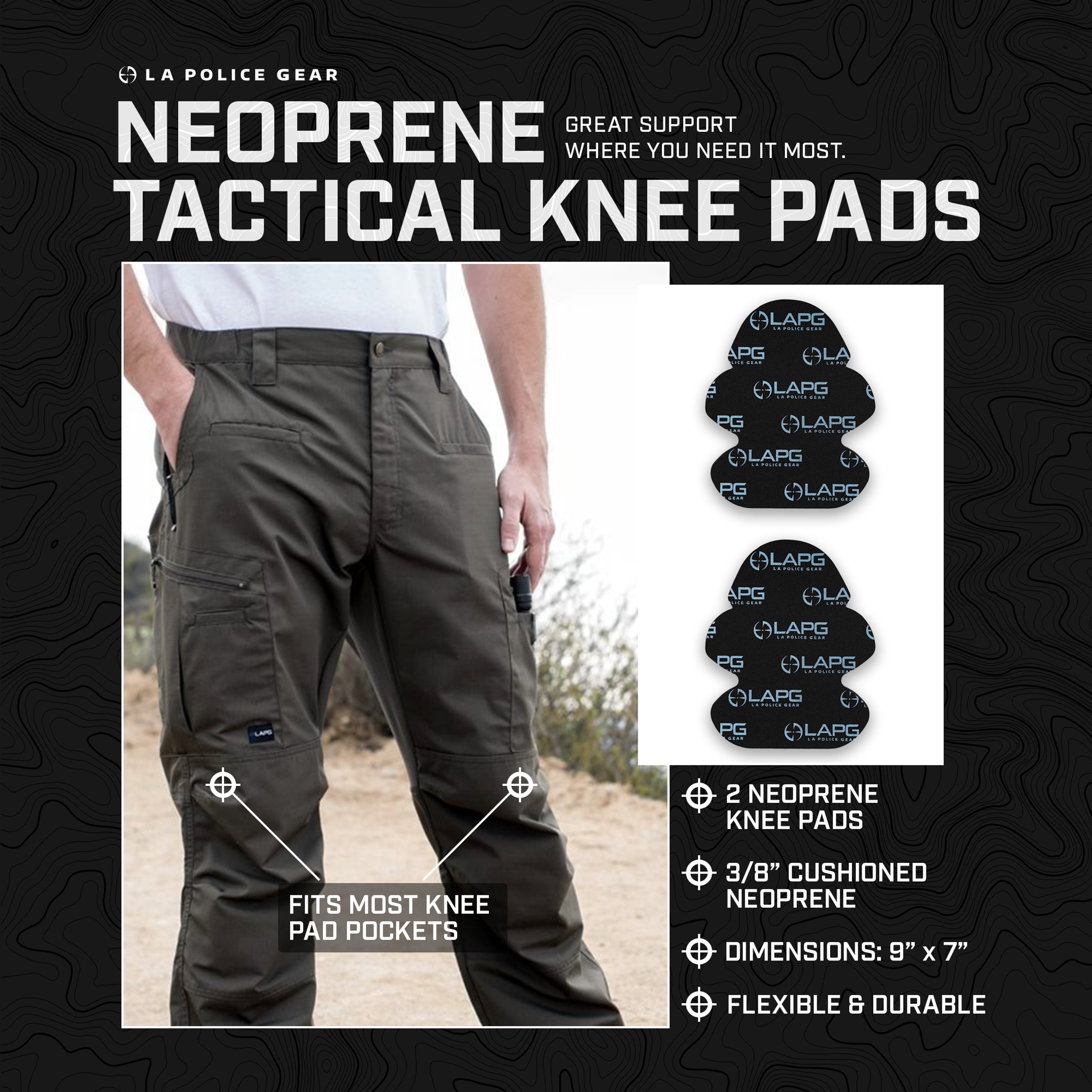 LA Police Gear Neoprene Tactical Knee Pads