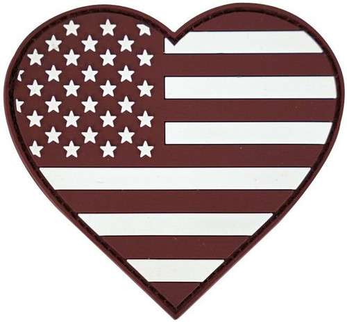 LA Police Gear Maroon Heart Flag Patch PATCH-MAROONHEART