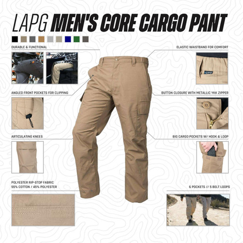 LA Police Gear Men's Core Cargo Pant Infographic