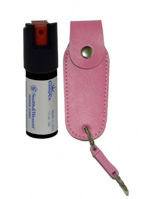 Smith and Wesson 1/2 oz Pepper Spray in Leather Holster 1203-SW
