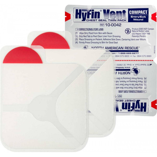 North American Rescue Hyfin Vent Compact Chest Seal Twin Pack 10-0042