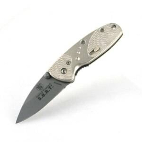 Smith and Wesson Silver Assisted Opening Plain Edge Knife - SWSORTM SWSORTM 028634700066