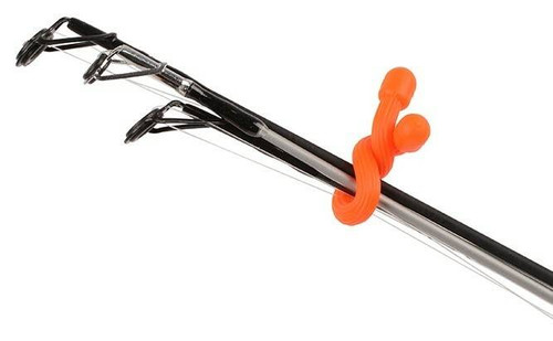Nite Ize Gear Tie Reusable Rubber Twist Tie 3" - 4 Pack Orange In Use 1