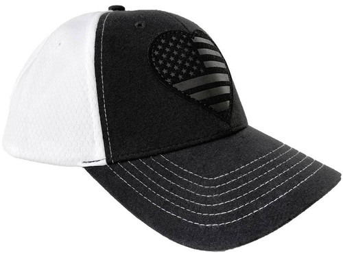 LA Police Gear Subdued Leather Heart Flag Patch Hat SUBLHFPH