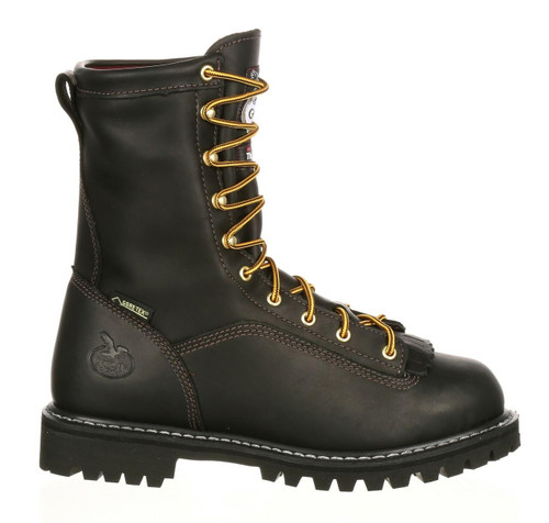 Georgia Boot Loggers 8" Black Waterproof Gore-Tex Insulated 200G Lace-To-Toe Boot right profile