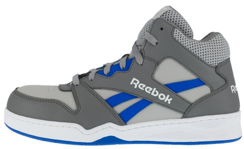 Reebok Men's BB4500 High-Top Grey and Cobalt Blue Work Sneakers RB4135
