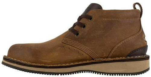 side of RockPort Men's Beeswax Brown Lace Up Chukka Point Work Shoe