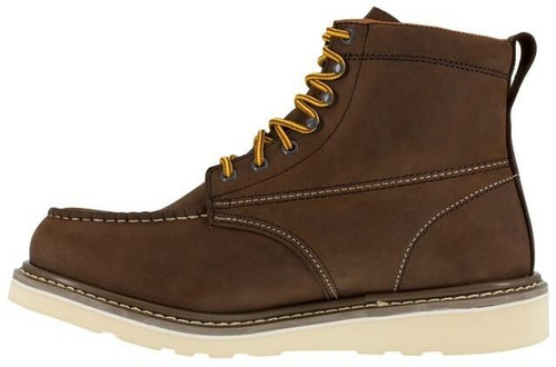 side of Iron Age Men's 6"Brown Wedge Reinforcer Work Boot