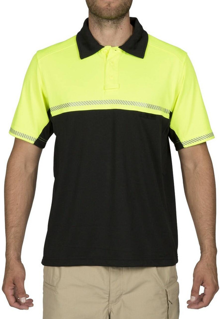 5.11 Tactical Men's Bike Patrol Short Sleeve Polo Shirt - High Vis Yellow