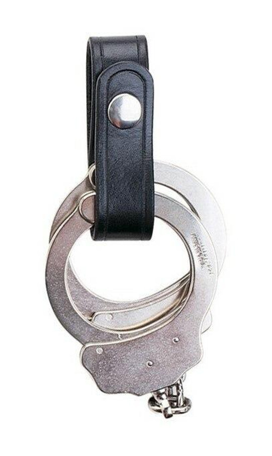 AKER Police Duty Patrol Key Holder Keeper Plain Black Leather Key