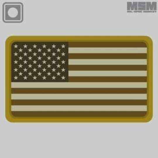 U.S. Flag Patch, Reverse, Medium Gold, 2-1/2x1-1/2 - Hero's Pride