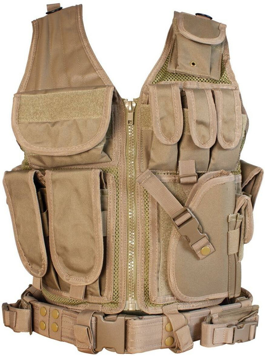 Military Tactical Vest with Gun Holster Molle Police Assault Combat Assault  Gear - Helia Beer Co
