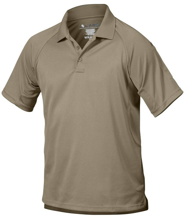 LA Police Gear Men's Operator Tact Performance Polo Shirt - Silver Tan