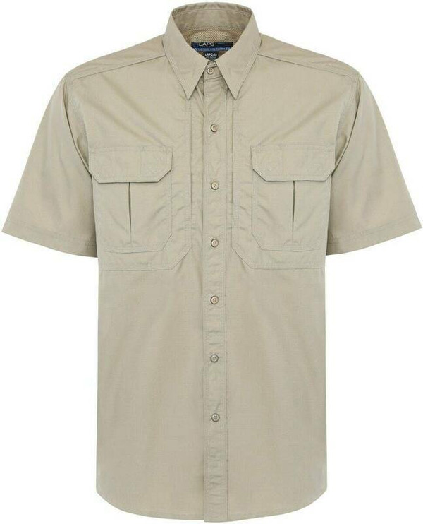 LA Police Gear Mens Short Sleeve Tactical Field Shirt 2.0 SS-FIELD - Khaki