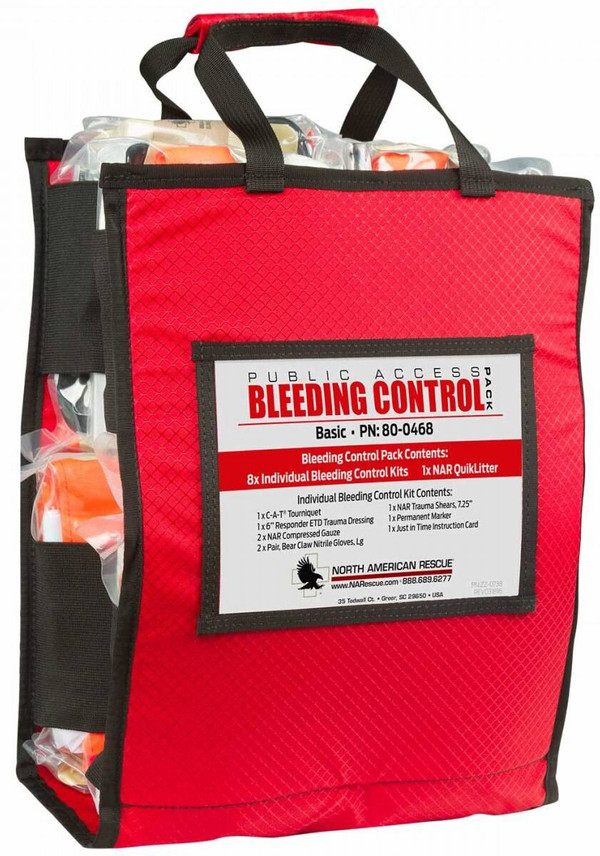 North American Rescue Public Access Bleeding Control 8-Pack-Vacuum Sealed PABC8P