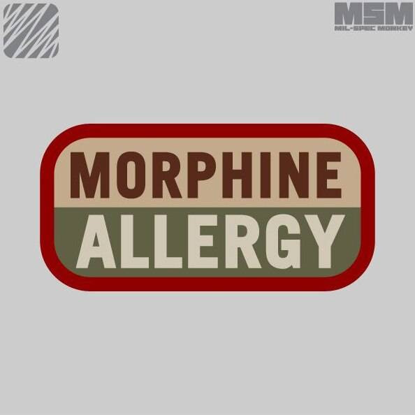 Mil-Spec Monkey Morphine Allergy Patch MORPHINEALLERGY