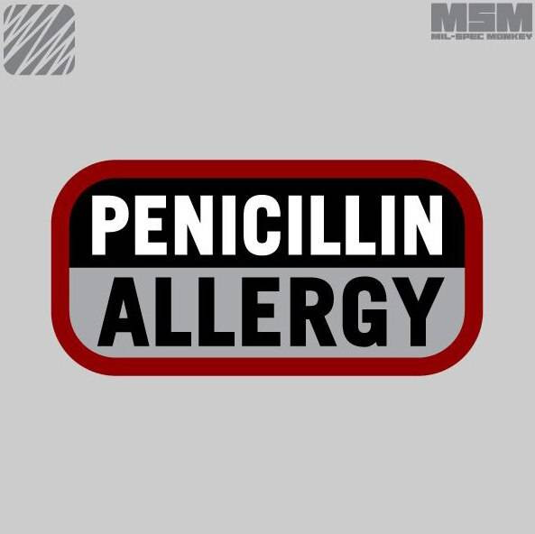 Mil-Spec Monkey Penicillin Allergy Patch PENICILLIN