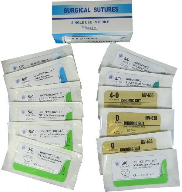 Elite First Aid Assorted Sutures Box of 12 300-EFA