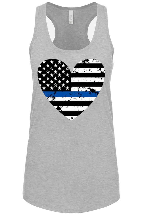 LA Police Gear Distressed TBL Tank Top - Grey - Front