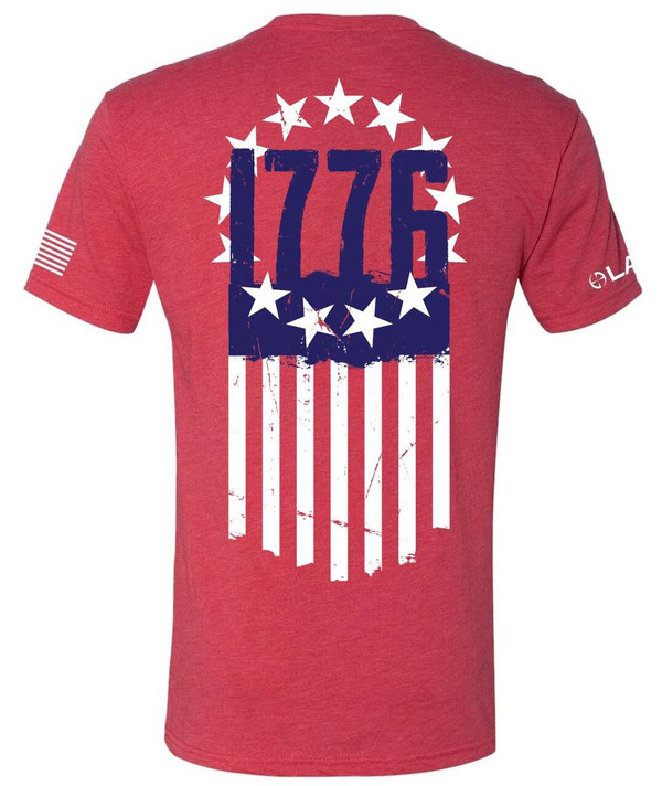 LA Police Gear 1776 Flag T-Shirt - Cardinal Back