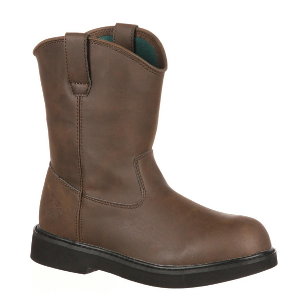 Georgia Boot Big Kid's 7" Brown Pull-On Boot  G100 