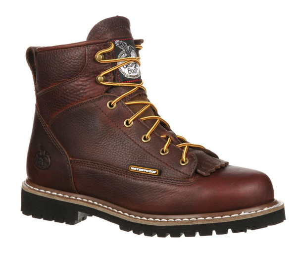 Georgia Boot Logger 6" Brown Steel Toe Waterproof Lace-To-Toe Boot  GBOT053 