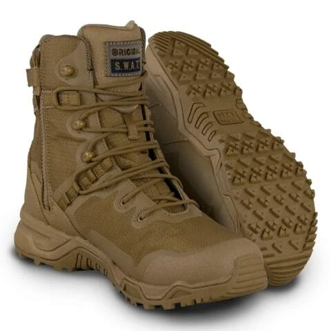 Original S.W.A.T. Alpha Fury 8" Coyote Side-Zip Boot  177503 