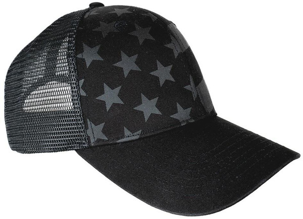 LA Police Gear Screen Printed Blackout Flag Trucker Hat  HAT-BLACKOUT 840277200952